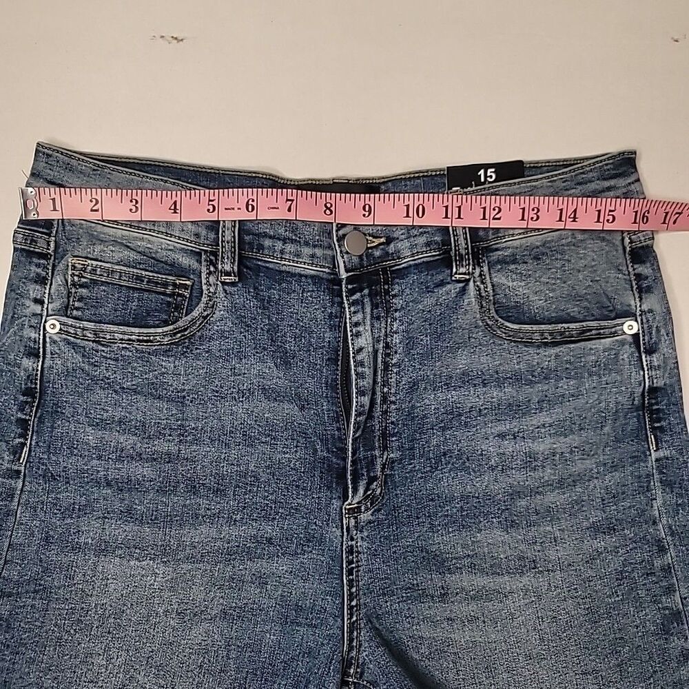 Women's Denim Jeans Reality Star Stretch Straight Wide Leg Jeans Size 15 - Picture 5 of 6